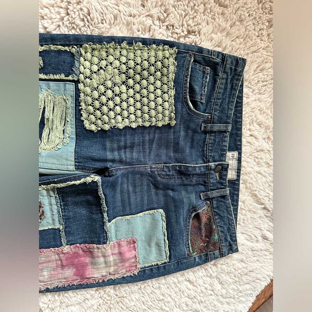 Free People Patchwork Jeans - Picture 4 of 7